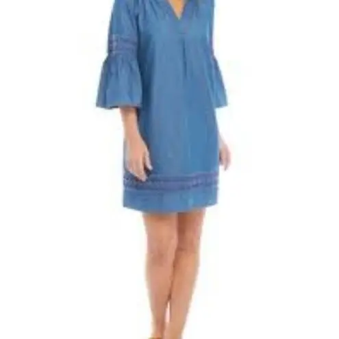 Crown & Ivy NEW  Chambray Boho Bell Sleeve Dress