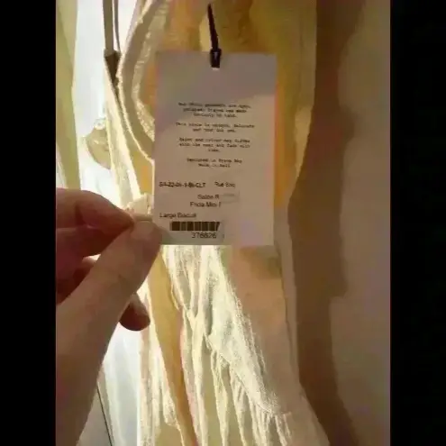 Rue Stiic Anthropologie Linen Ruffle Mini Dress Size L Boho Cream Size L