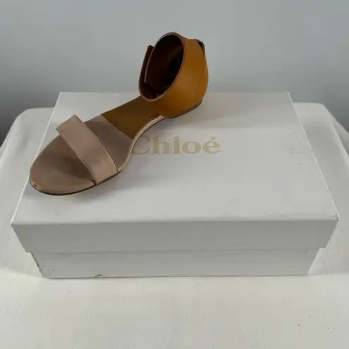 Chloé Chloe’ Gala Leather Strap Sandals in Pastel Blush Size 6 with Box