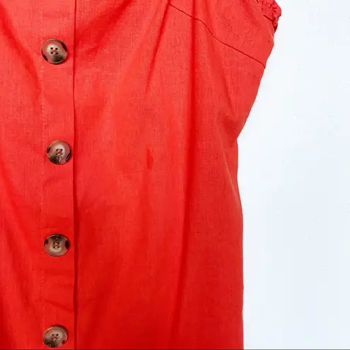 Newbury Kustom Button Front Ruffle Strap Dress Size Large