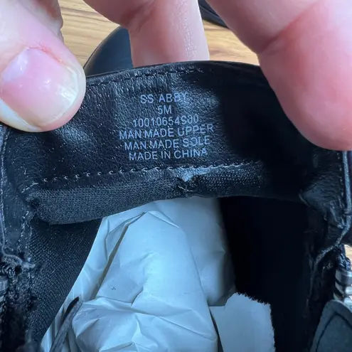 Sun + Stone Abby Short Ankle Boot Bootie Womens Size 5 Black Faux Leather NEW