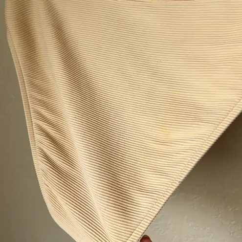 Zulu & zephyr yellow cream signature skimpy ribbed high waisted swim suit Size M - Image 14