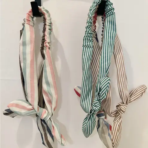 5 pcs Striped Headbands with Bow Knot Multiple Size OS