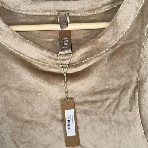 SKIMS Women Velour NWT Honey Crew Neck Stretch Tank Top Tan Holiday Size XL