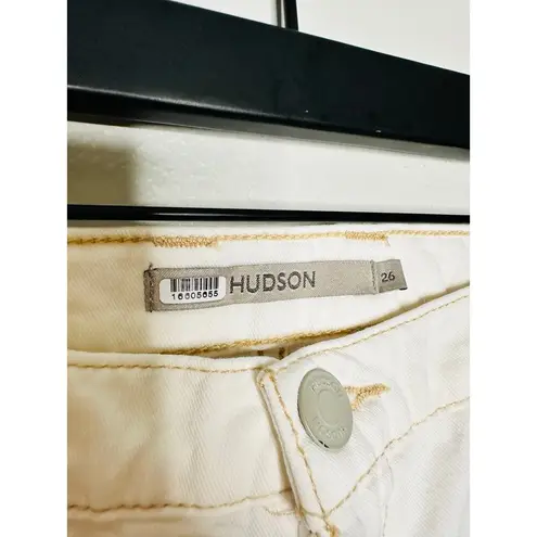 Hudson White High-Rise Welt Pocket Cargo Wide Leg Jeans Size 26