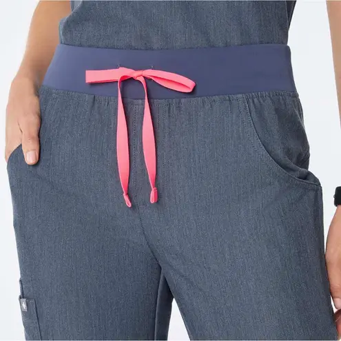 Figs High Waisted Zamora Jogger Scrub Pants Heather Denim Size L/P EUC! Gray - Image 4