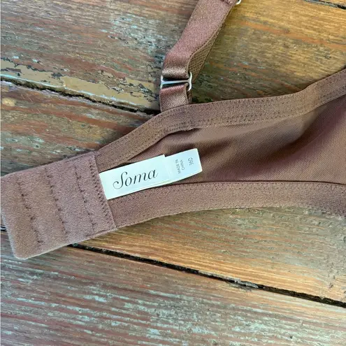 Soma Mauve Underwire Unlined Lace Bra ~ Size 36D 💚🍄 Brown