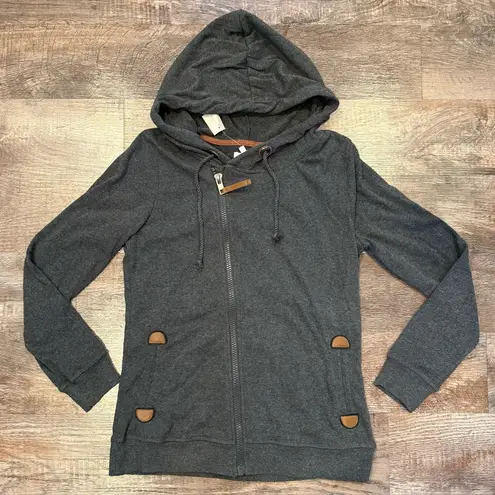 NWT Maurice’s Charcoal Gray Full Zip Lightweight Hooded Sweatshirt Size Small