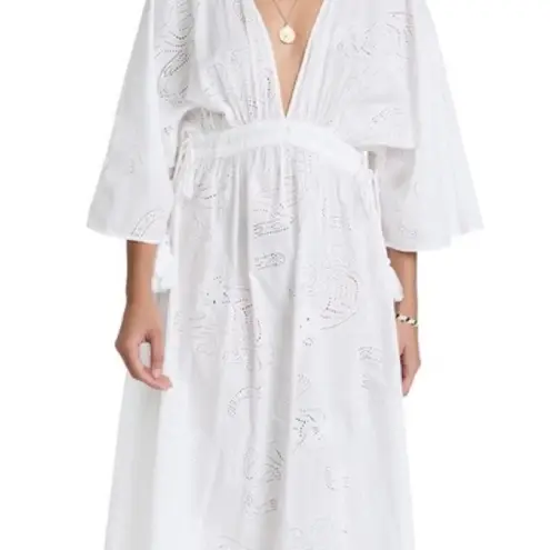 Solid & Striped NWT Eyelet Tiger White Kaftan Cover-up Size Medium