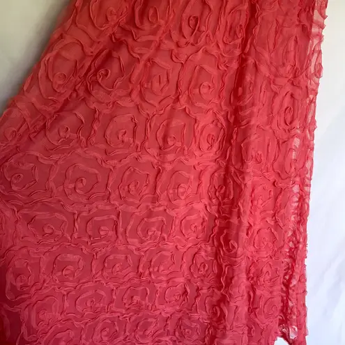 Hailey Logan by Adrianna Papell coral floral ballgown dress prom junior's size 9