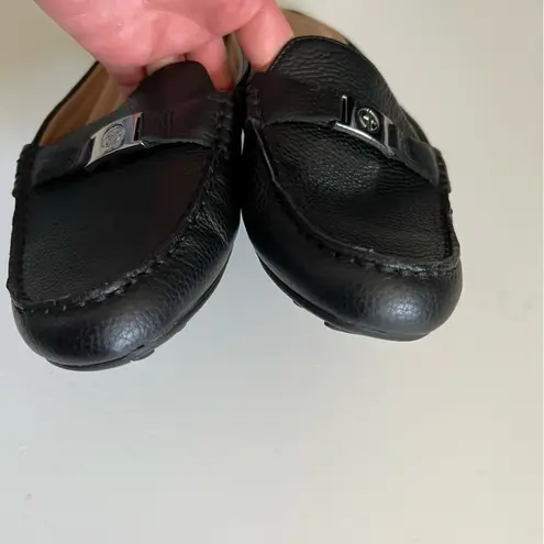 Giani Bernini Womens Pink Dejaa Round Toe Slip On Leather Mules in Black