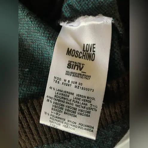 Love moschino Wool Cashmere Angora Aztec Dress Long Sweater Size L Ladies