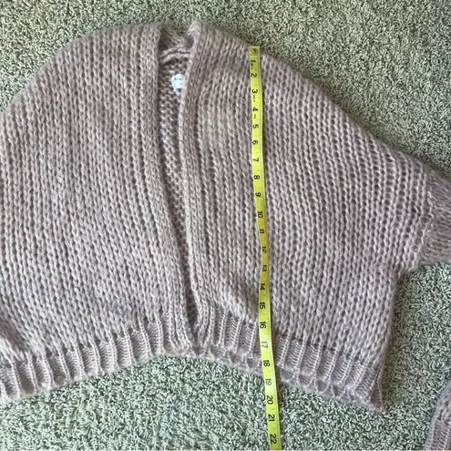 Mark Ashton NWT Thinkable Cropped Sweater Shrug Cardigan Pink Fuzzy Mohair Like One Size H5