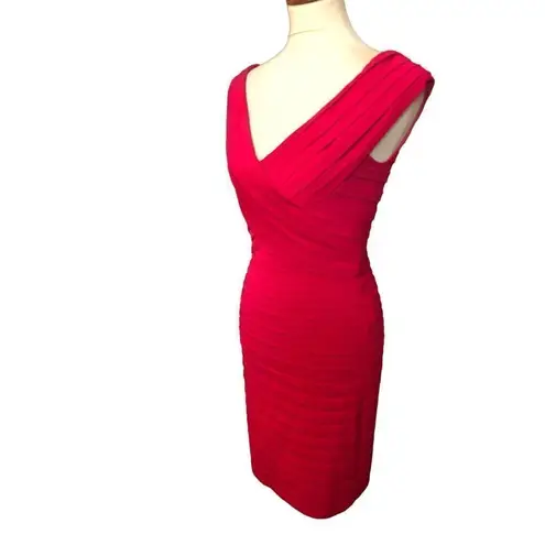 Tadashi Shoji Tadashi Collection Berry Raspberry Flutter Bandage Sweetheart Neck Size M