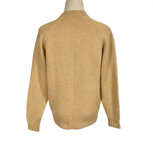 Vintage Pringle of Scotland for Robert Kirk 100% Pure Camel Hair Cable Cardigan Tan Size M