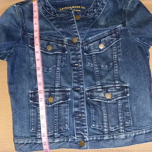 Vintage Ralph Lauren Jean Jacket Women’s Size M RL Denim Band Collar Jacket Blue Size M