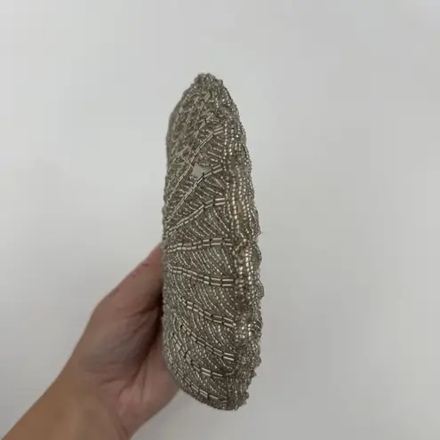 Carlo Fellini Vintage Silver Beaded Clutch Bag Formal Y2k