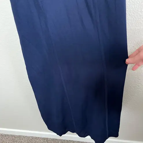 Herve Leger 90s Navy Blue Bandeau Top Stretch Bodycon Maxi Dress S