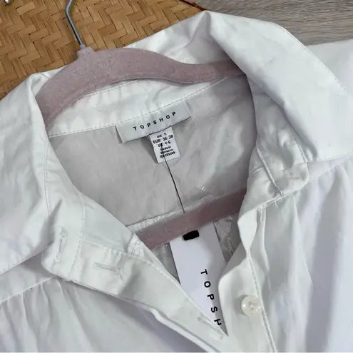 Topshop Nwt  tiered poplin shirt in white