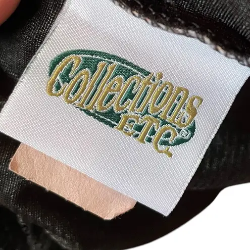 Collections Etc. Vintage 80s Black Sheer Floral Lace Lingerie Slip Tank Top Size XL