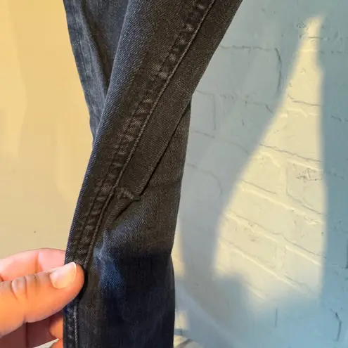 All Saints jeans black faded distressed skinny zipper ankles