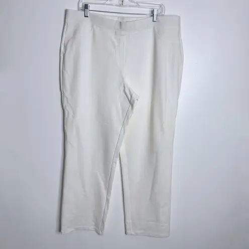 Susan Graver NWOT Regular Ponte Straight Leg Pull-On Pants White Size X-Large