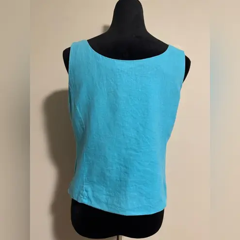 Jessica Howard EUC Blue and White Star Embroidered Fully Lined Tank Size 10