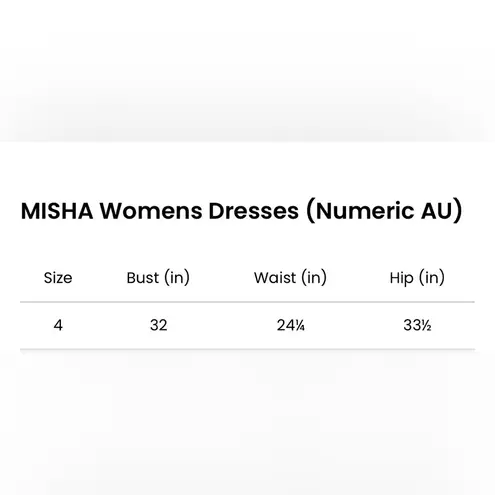 NWT MISHA Estra Dress in Ivory, size US 0/ Aus 4 White