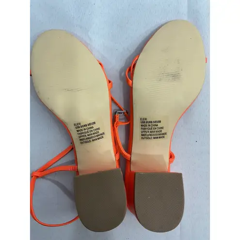 Womans Just Fab Alexi Sandals 8.5 Orange Open Toe Strappy Block Heel