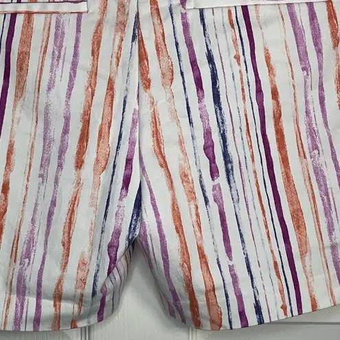 Isaac Mizrahi Sz 14 Chino Shorts Longer Inseam Watercolor Candy Stripes