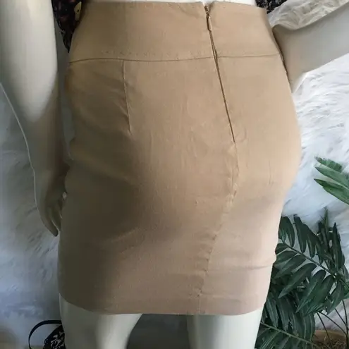 Bebe  Cream LINEN stretch fitted Skirt