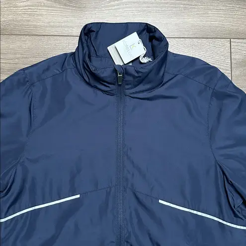 Kate Lord Full Zip Windbreaker Golf Jacket Refective Navy Blue Size Small