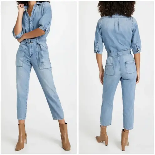 Ba&sh 💕💕 Frieda Denim Jumpsuit ~ Light Used Blue Size 3 = Large 8 US