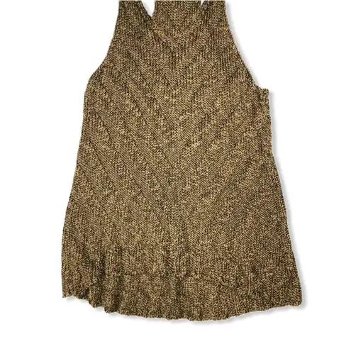 Free People  Brown Chevron Sweater Knit Tank Top size XS