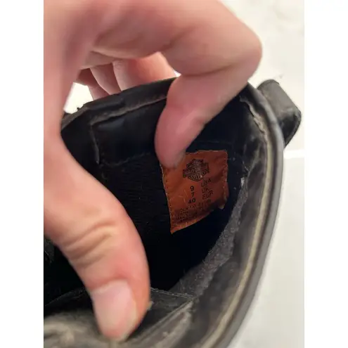 Harley Davidson Leather High Boots Steel Toe Work Motorcycle Biking Womens 9 Black