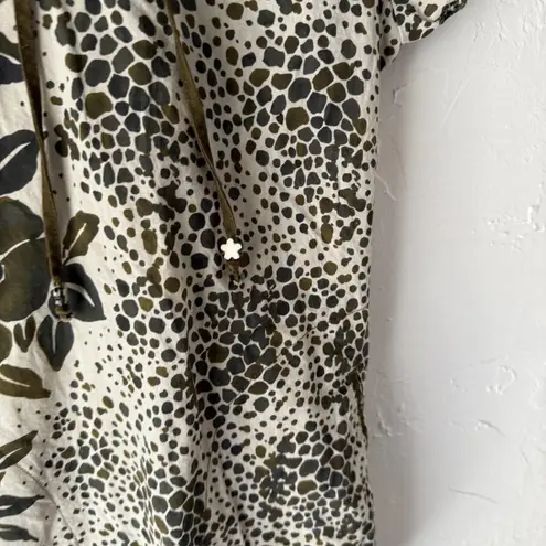 Koi by Kathy Peterson Y2k Scrub XS Floral Animal Print Short Sleeve Top Nursing Green