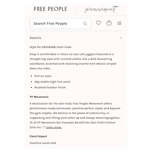 Free People Movement ★ Mountain High Cable Crochet Joggers - Dark Rose ★