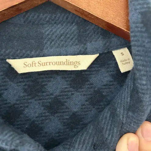 Soft Surroundings Flannel Fleece Button Down Sz S