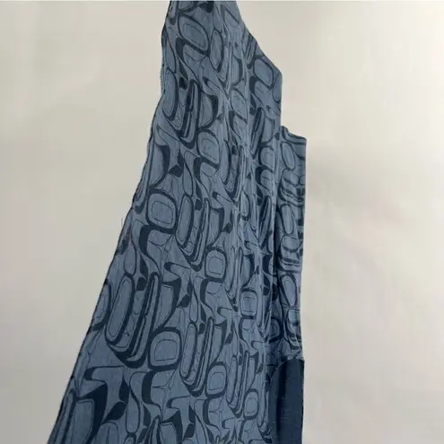 Wild Coast Blue Stretch Knit Open Front Sleeveless Draped Cardigan Shark Bite Size L