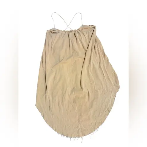 Urban Renewal by UO Raw Hem Slip Dress Mustard Yellow Sustainably Chic Sz M