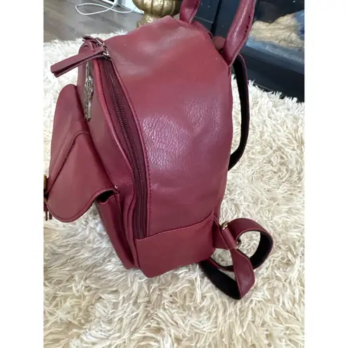 Harry Potter Hogwarts Crest Burgundy Faux Leather Mini Backpack Bag Red