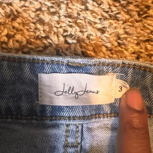 Jelly Jeans Womens Light Wash Distressed Straight Leg Denim Jeans Size 3 Blue