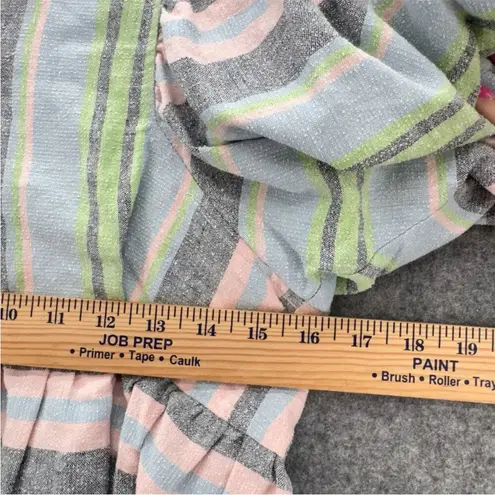 Hunter Bell NWT Landry Striped Pastel Peplum Puff Sleeve Top Blouse Size Small