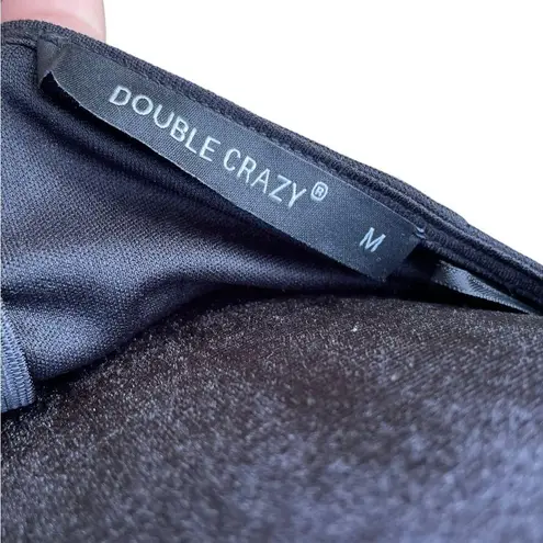 Glitz Double Crazy Black Glam Silver Sequin Ruched Mesh Sheer Off Shoulder Dress