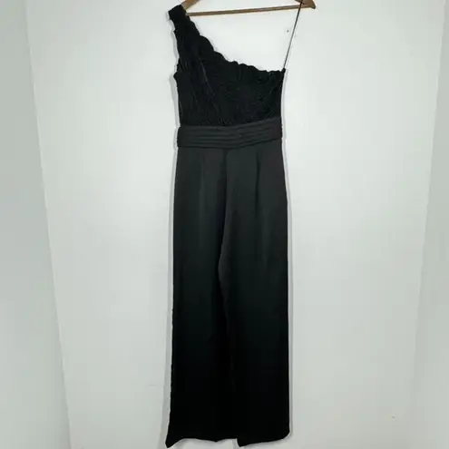 Ramy Brook Velvet One Shoulder Wife Leg Jumpsuit Size 4 Cocktail Hour Wedding