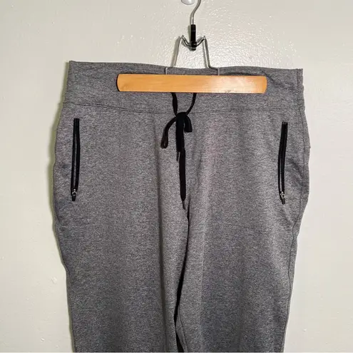 Cropped Athletic Pant Heathered Gray Wide Leg L Size L
