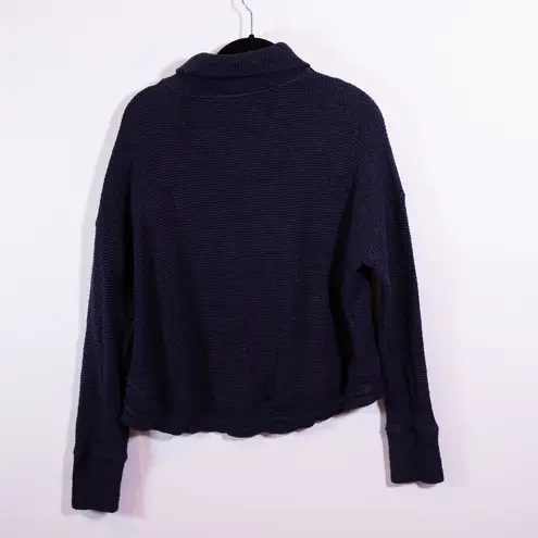 Sweaty Betty Boucle Funnel Neck Cotton Knit Stretch Pullover Sweatshirt Sweater