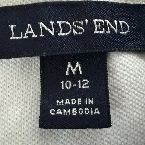 Lands' End  Women’s Coastal Navy Stripe Polo Dress Sleeveless Collared Preppy Sz M