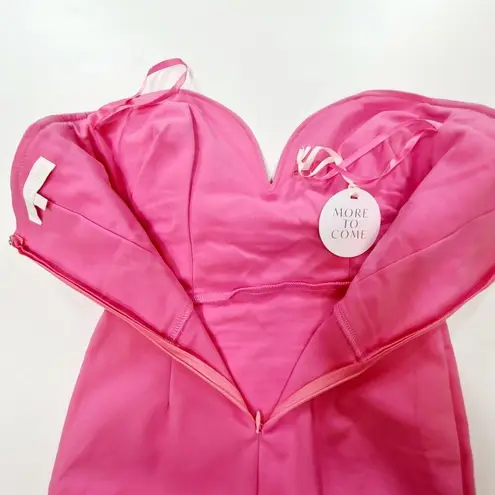 MORE TO COME Sophia Strapless Midi Dress in Pink Small