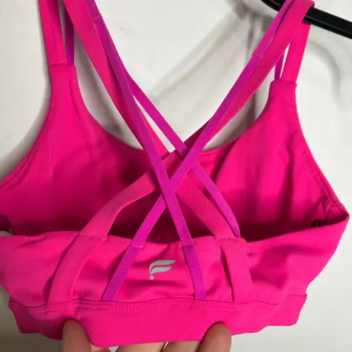 Fabletics  hot pink strappy sports bra women's size small athletic activewear